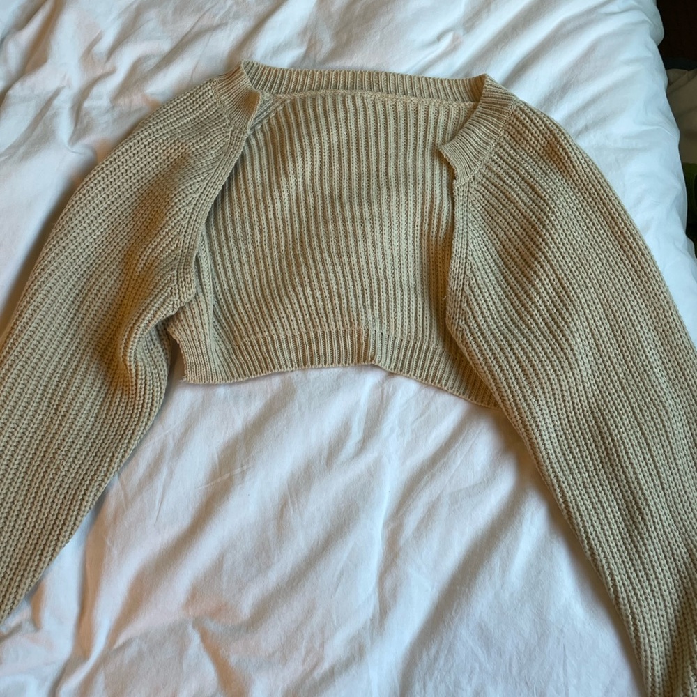 Cream cropped cardigan
